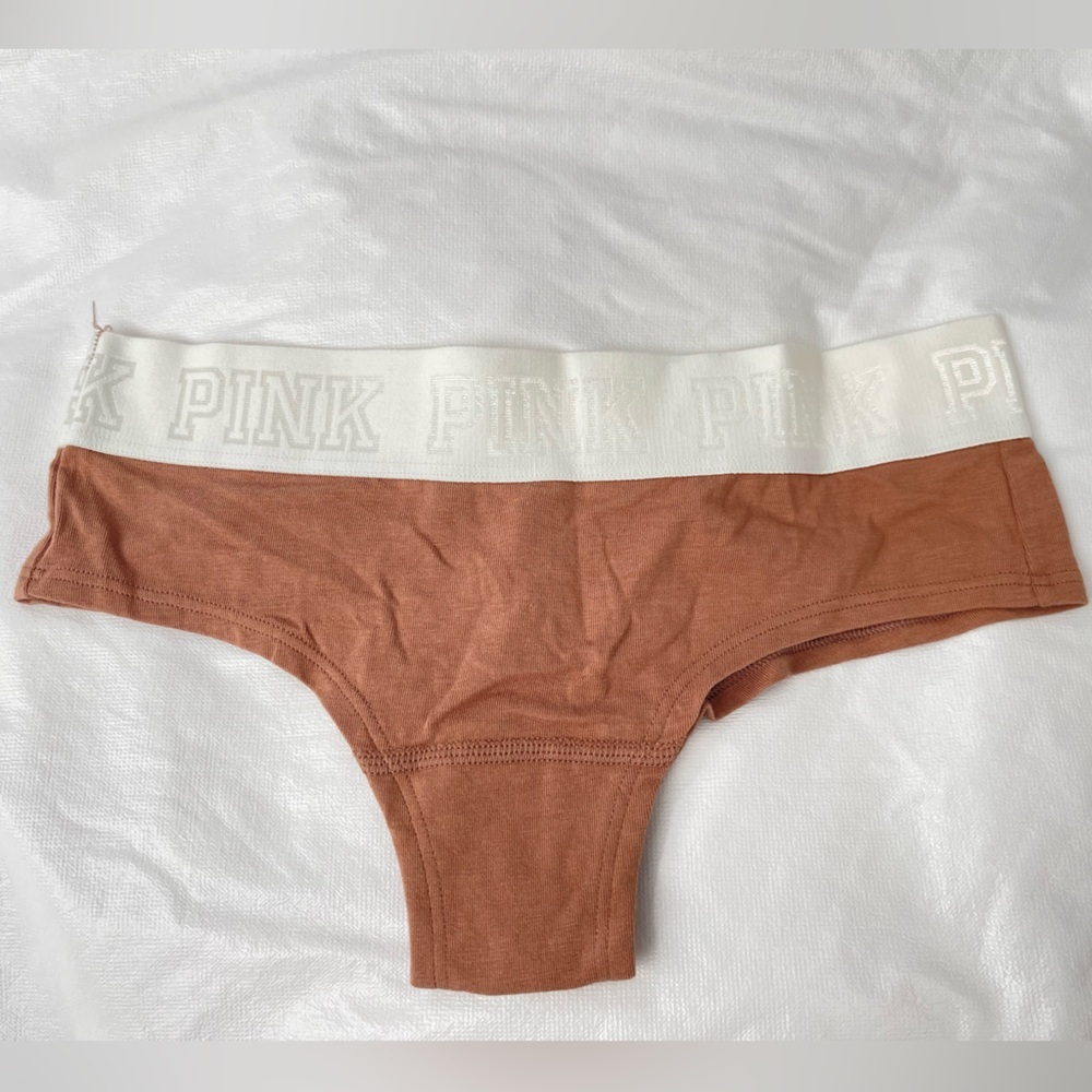 PINK Victoria's Secret Brown Panties with Cream Waistband
